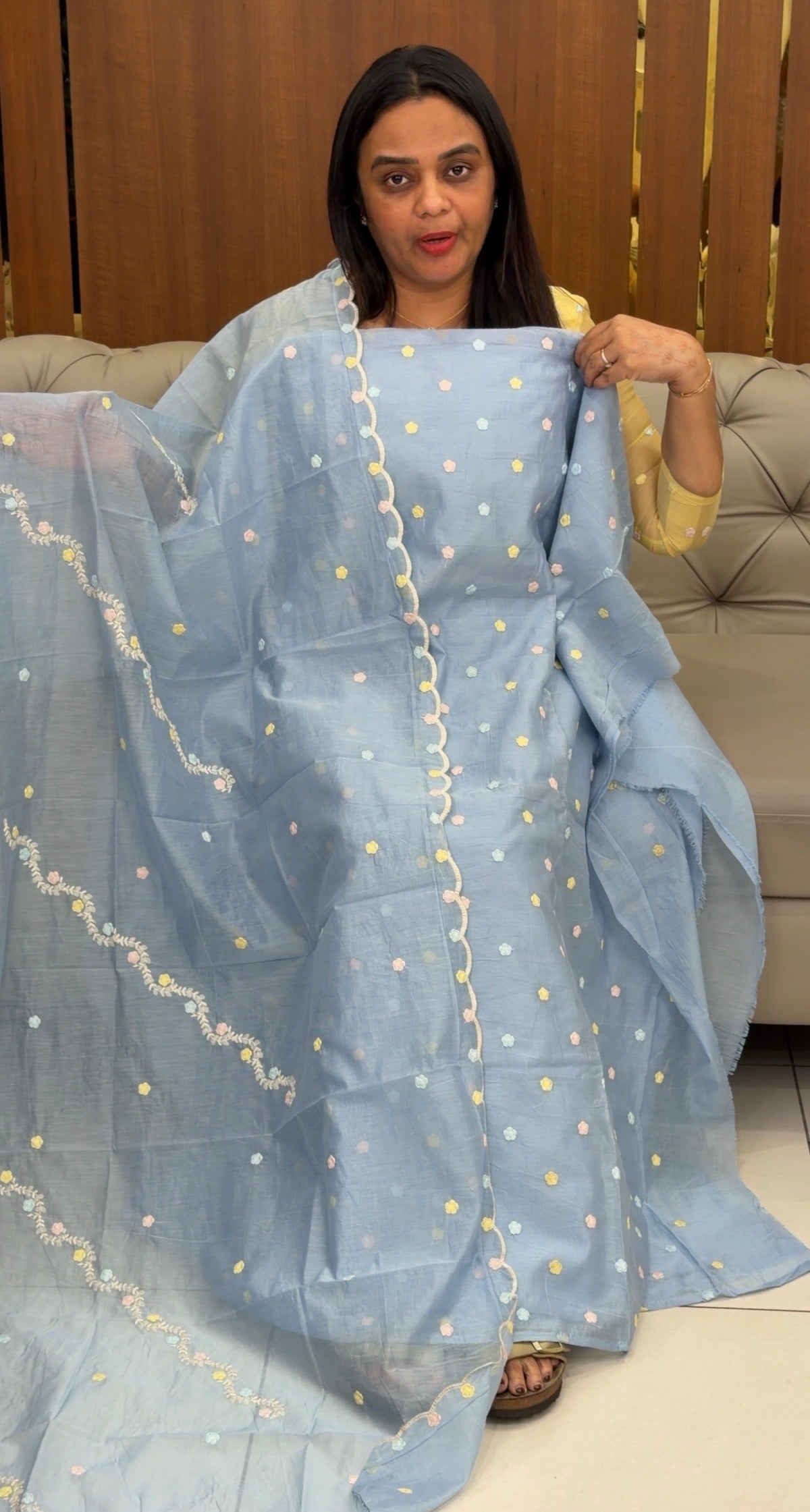 FORWARD MUL CHANDERI UNSTITCHED SALWAR SUITS - IHA 31987