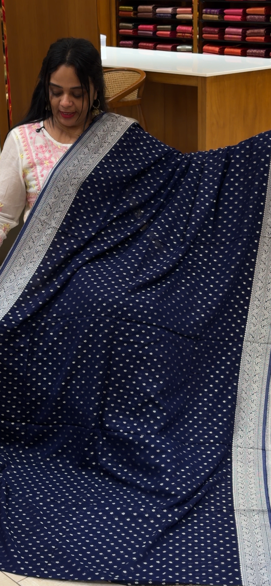 VISCOSE GEORGETTE SAREES - IHA 34531