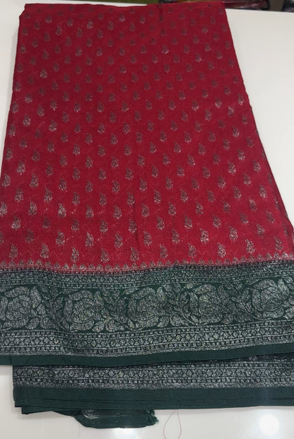 SEMI BANARASI SAREE - IHA 16897