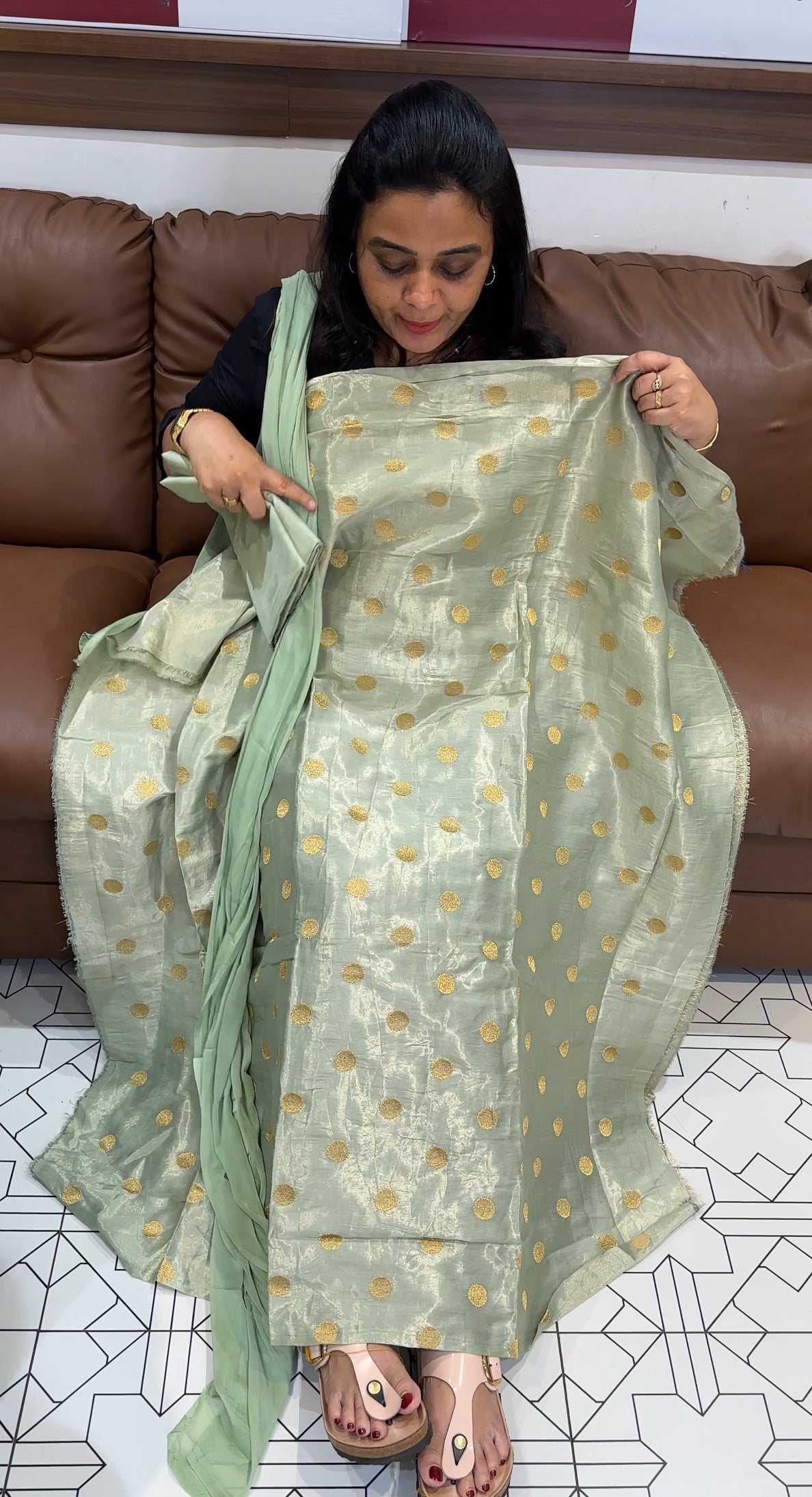 TISSUE UNSTITCHED SALWAR SUITS - IHA 28132