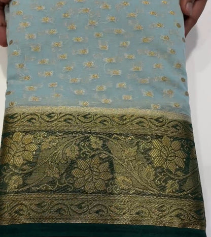 GEORGETTE BANARASI  SAREES - IHA 18502