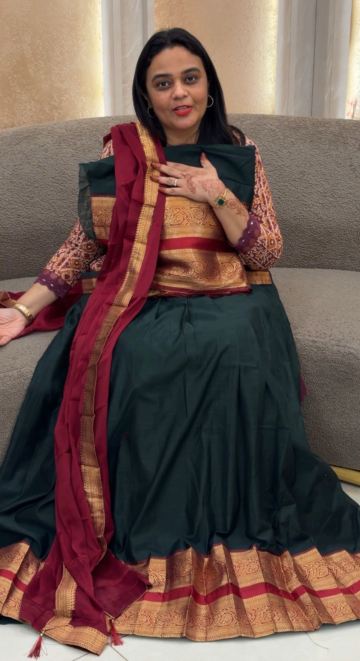 SEMI STITCHED DHAVANI SETS - IHA 33075