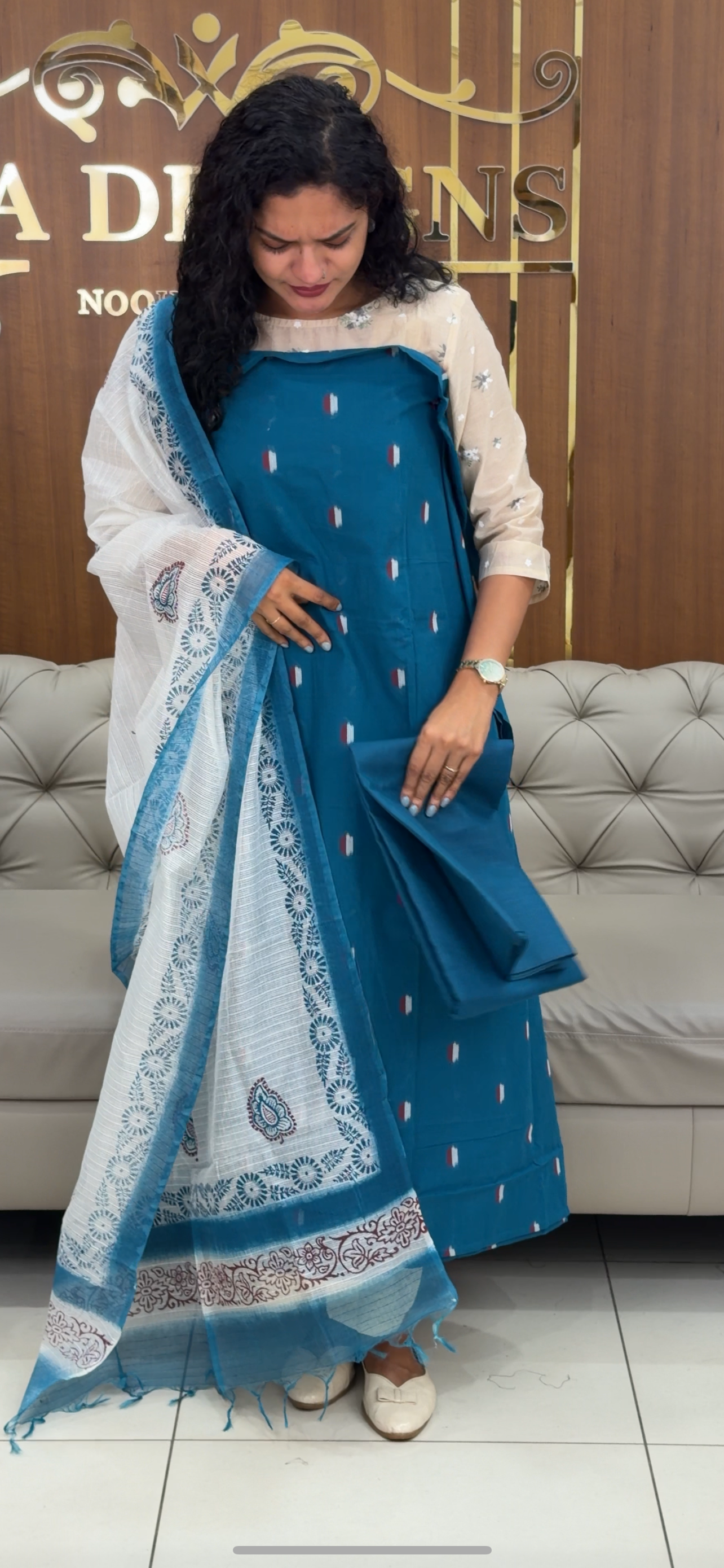 COTTON UNSTITCHED SALWAR SUITS - IHA 29444