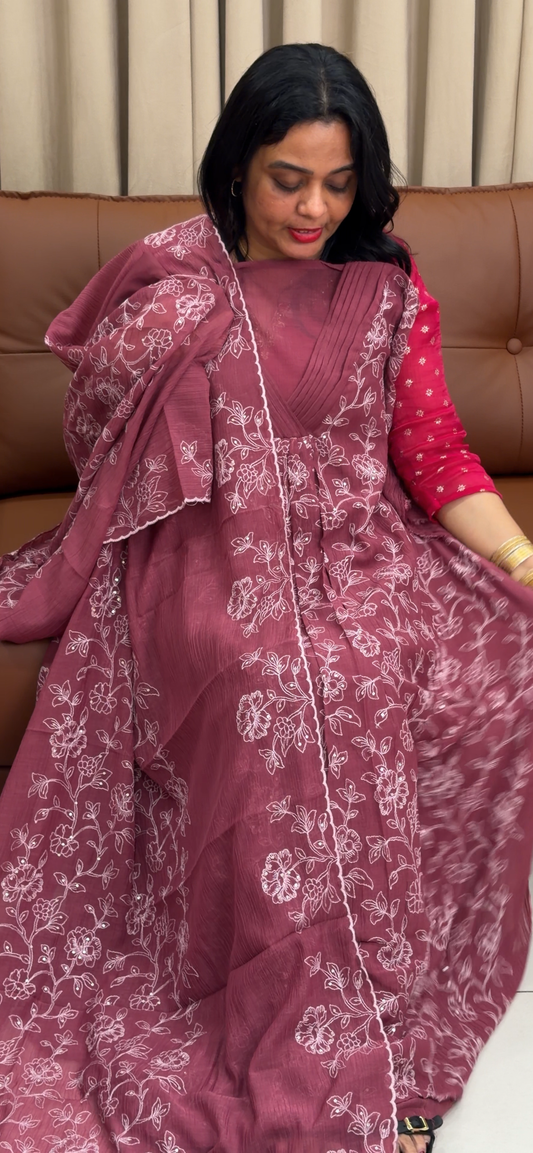 MUL CRUSHED UNSTITCHED SALWAR SUITS - IHA  34043
