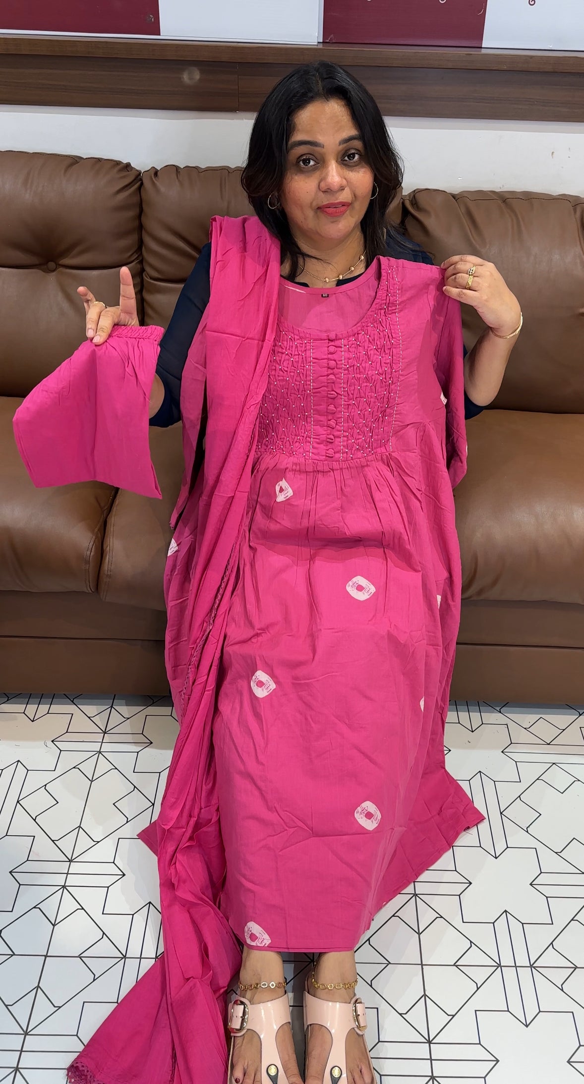 COTTON TOP, BOTTOM AND DUPATTA - IHA 27984