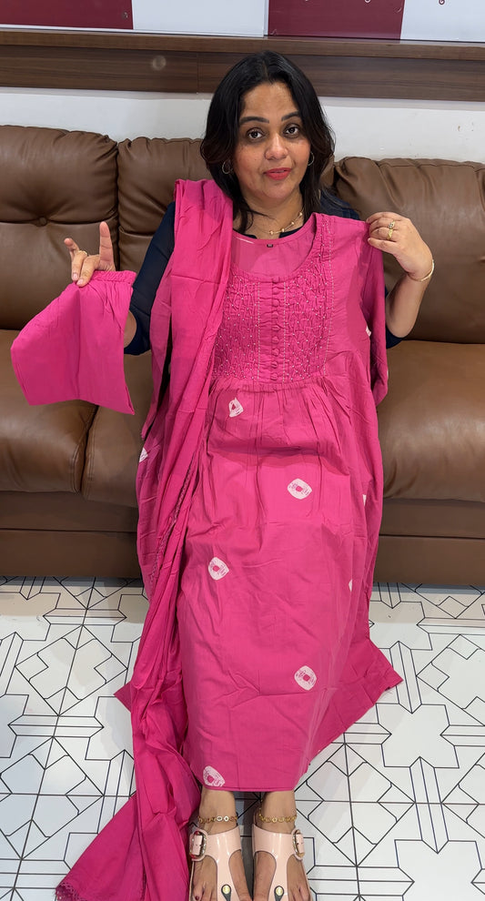 COTTON TOP, BOTTOM AND DUPATTA - IHA 27984