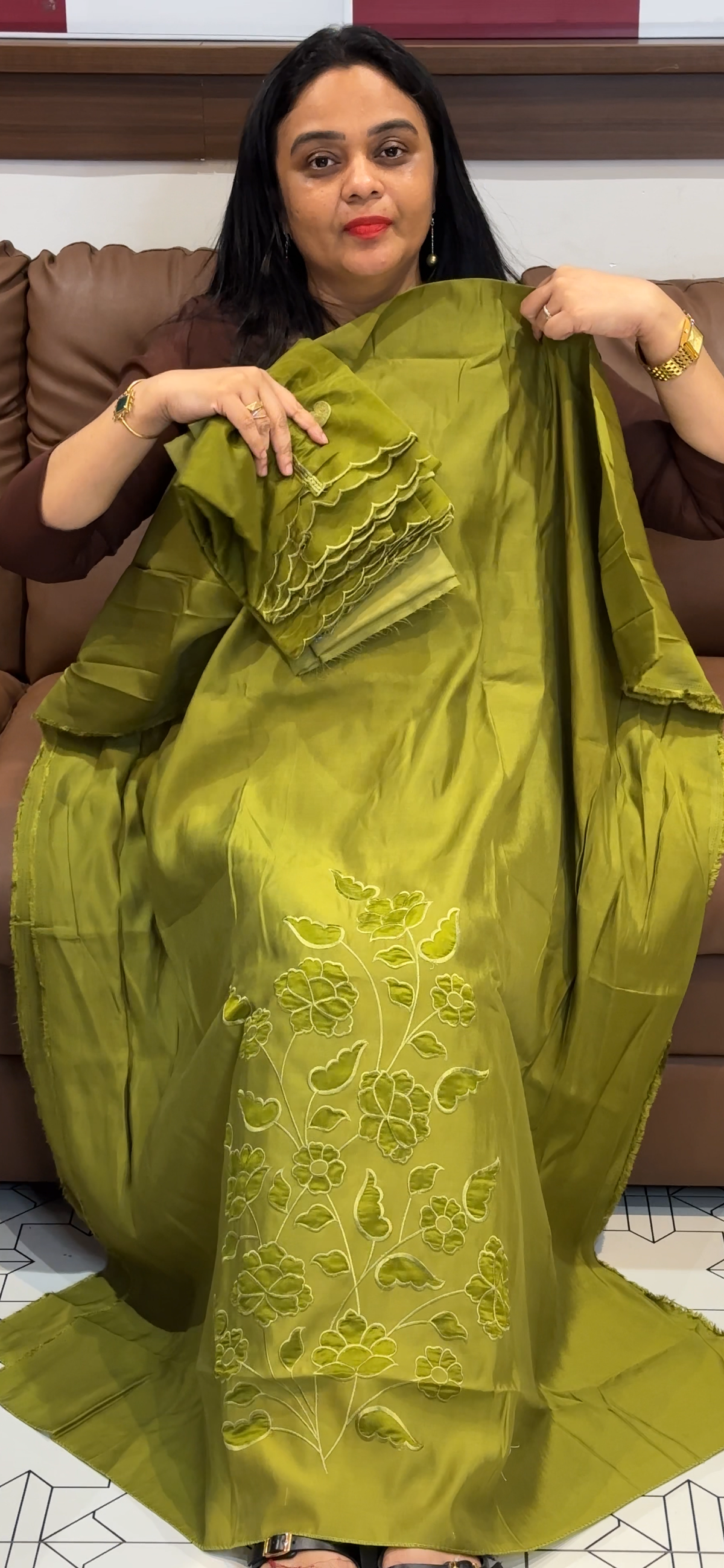 MUL CHANDERI UNSTITCHED SALWAR SUITS - IHA 35554