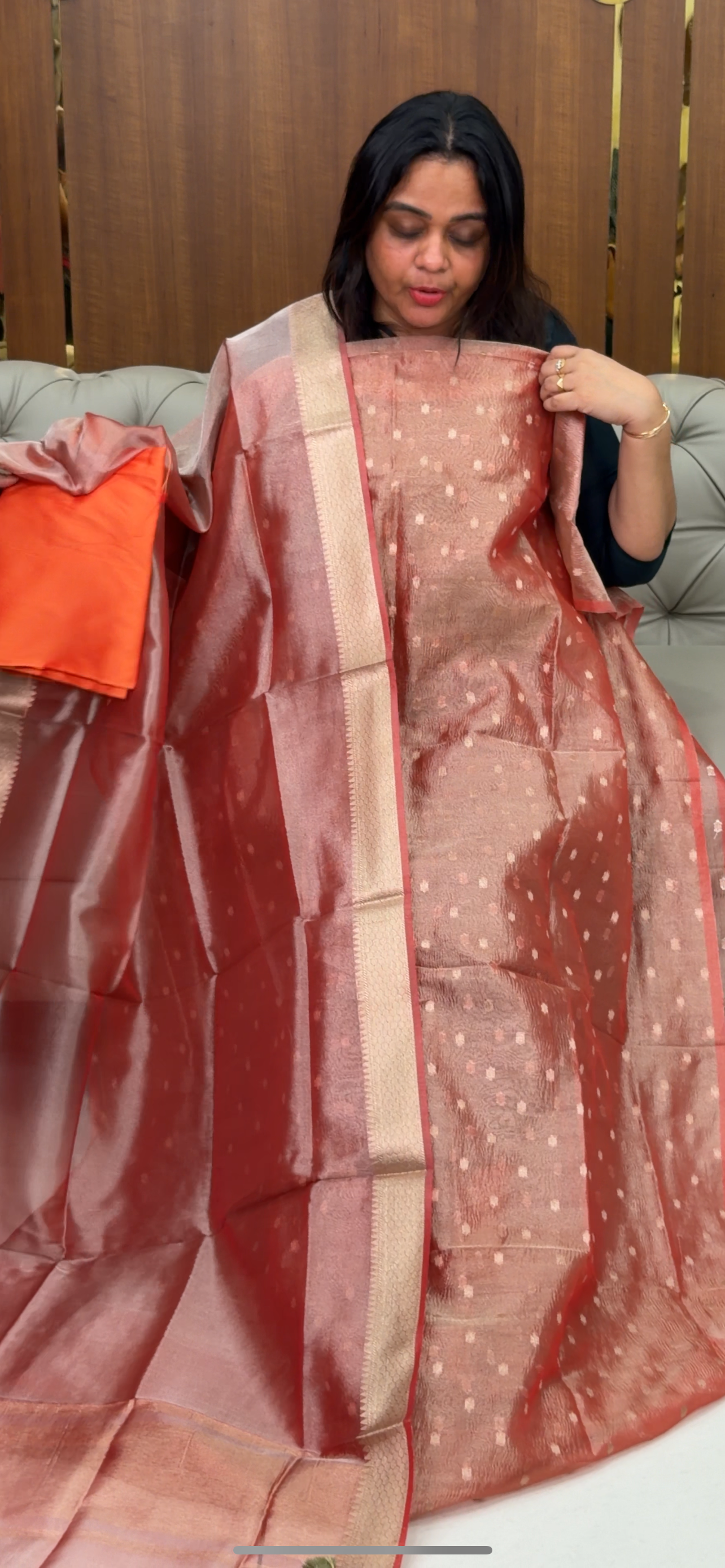 TISSUE UNSTITCHED SALWAR SUITS - IHA 28942