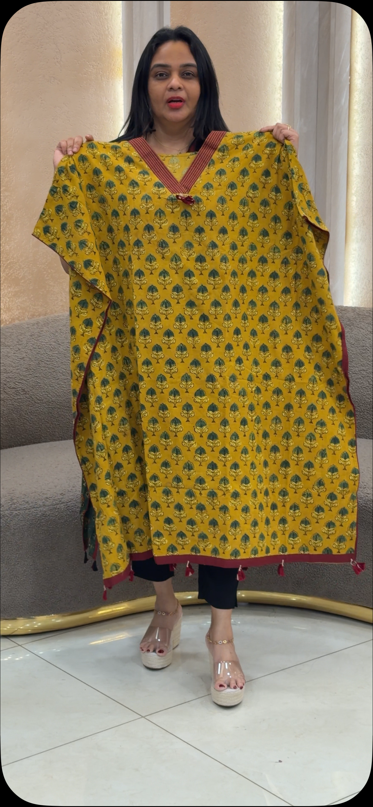 PRINTED  KAFTAN TOPS - IHA 33375