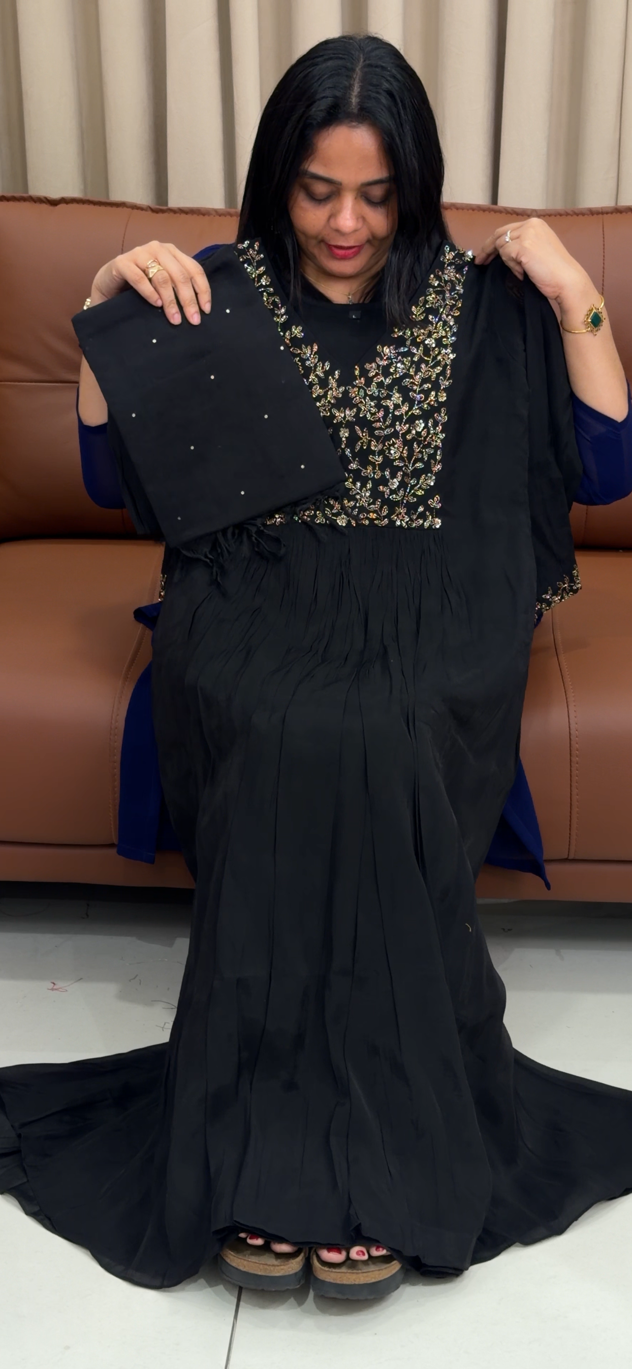 MUL CHANDERI ALINE TOP, BOTTOM AND DUPATTA - IHA 33645