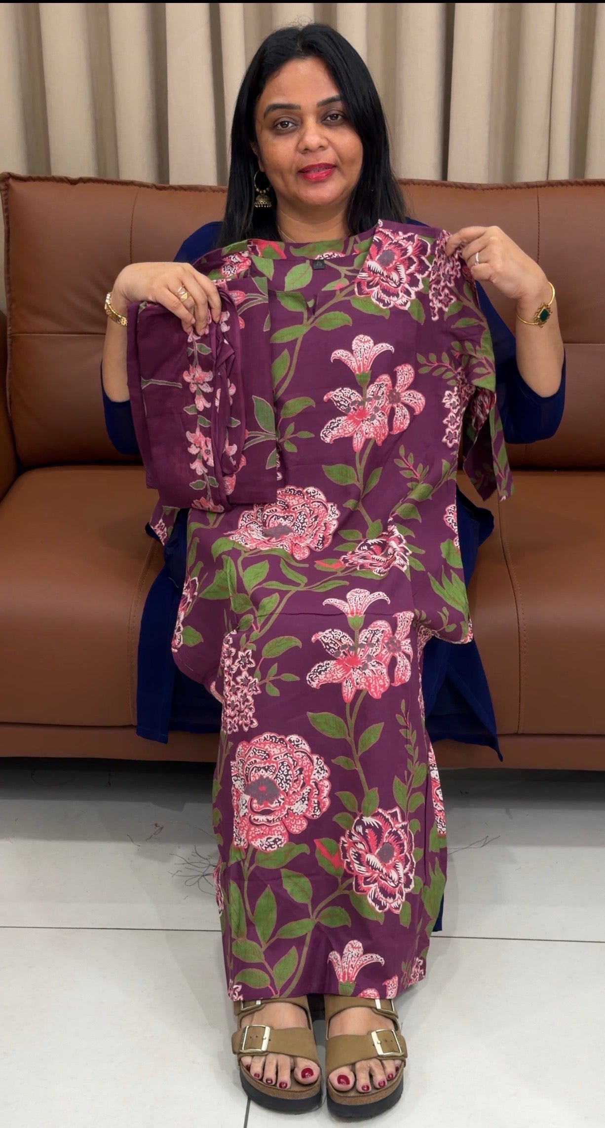 PRINTED COTTON TOP,BOTTOM AND DUPATTA - IHA 33631