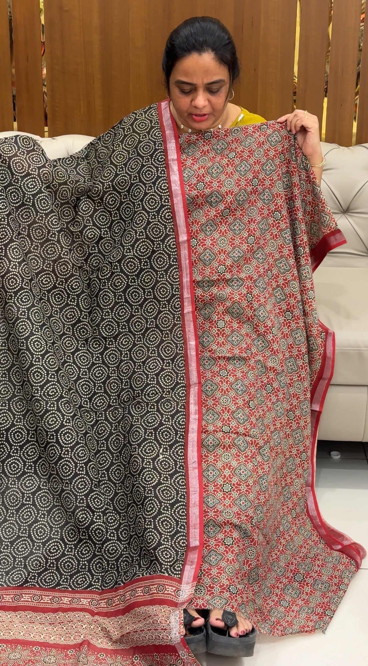 AJRAKH PRINTED UNSTITCHED SALWAR SUITS - IHA 28576