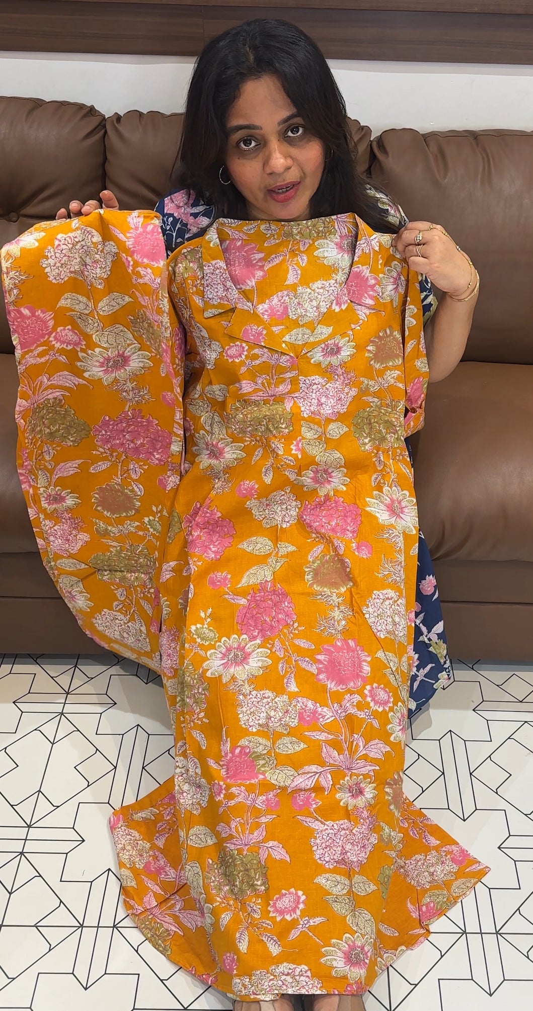 IHA'S IN-HOUSE PRINTED COTTON TOP AND BOTTOM -IHA 26540