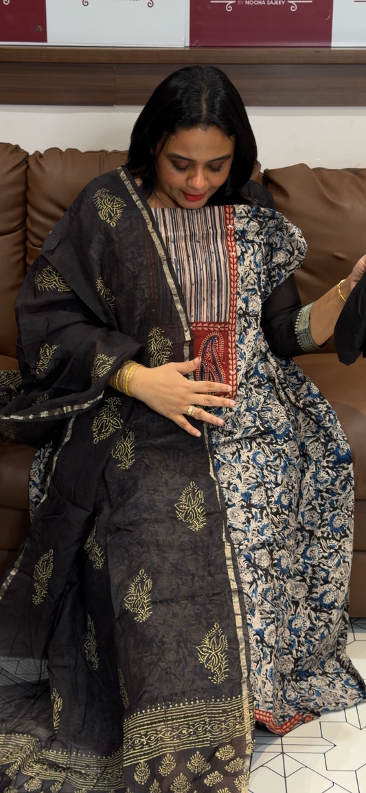 PRINTED UNSTITCHED SALWAR SUITS - IHA 33109