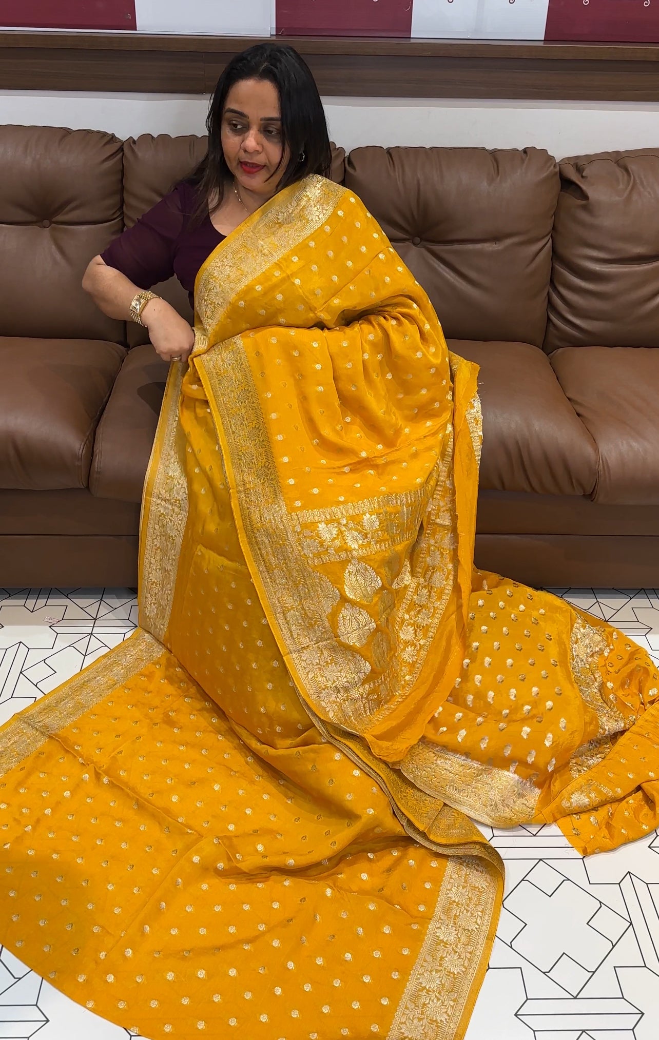 PLATINUM CHIFFON SAREES - IHA 22835