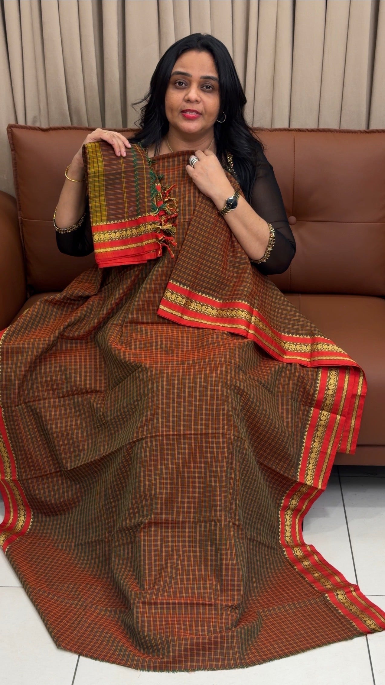 HANDLOOM COTTON UNSTITCHED SALWAR SUITS - IHA 35022
