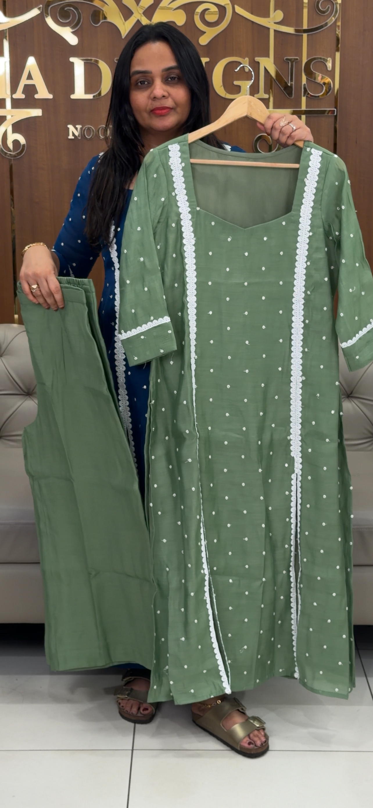 IHA'S IN-HOUSE MUL CHANDERI CO-ORDS SETS - IHA 33177