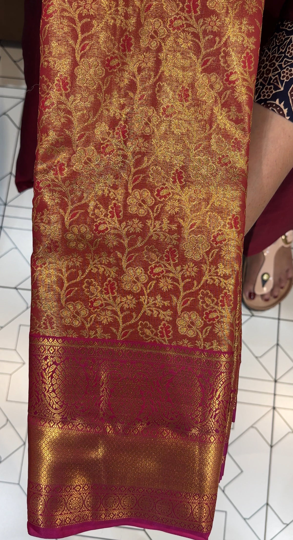 SEMI TISSUE KANCHIPURAM SAREES - IHA 27858