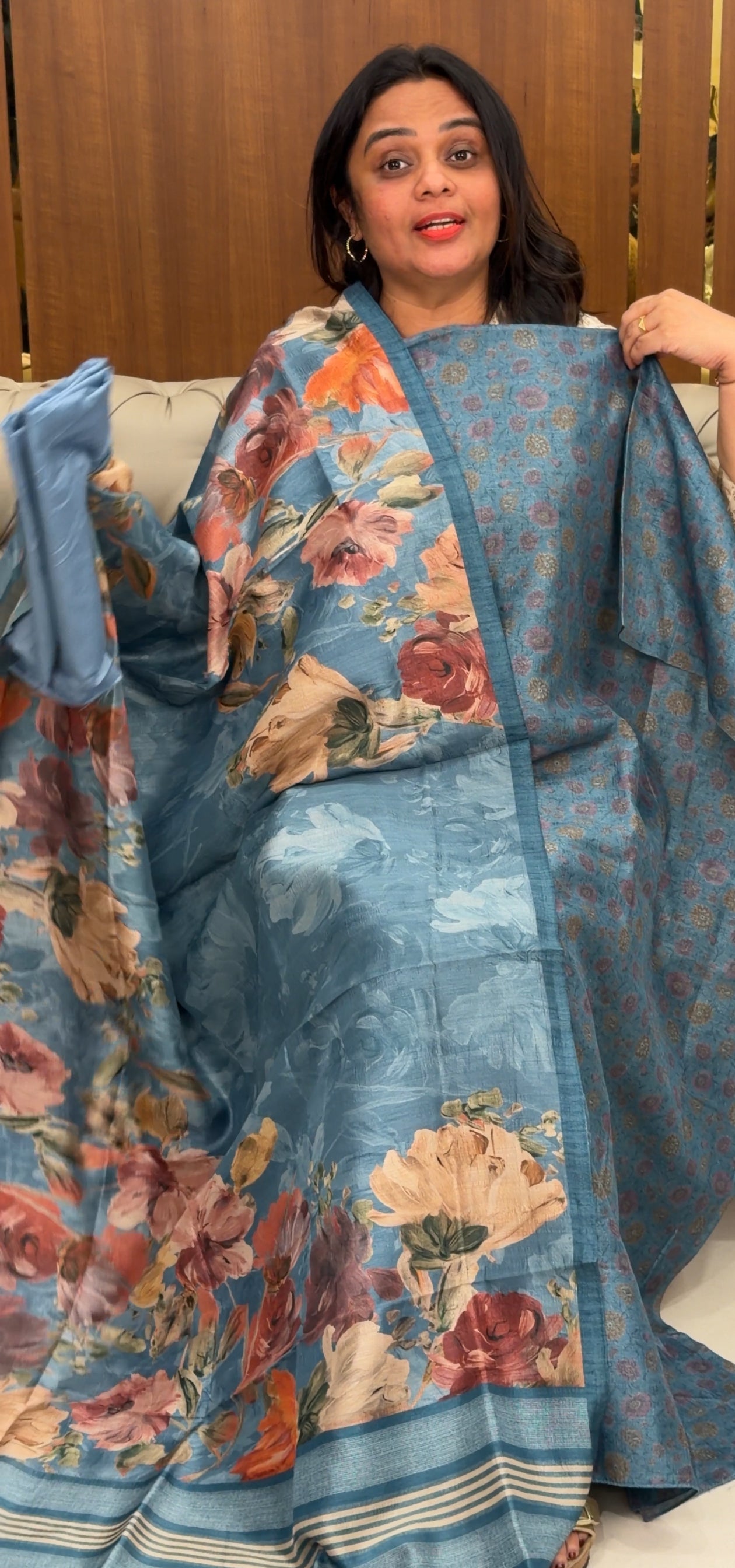 PRINTED UNSTITCHED SALWAR SUITS - IHA 29866