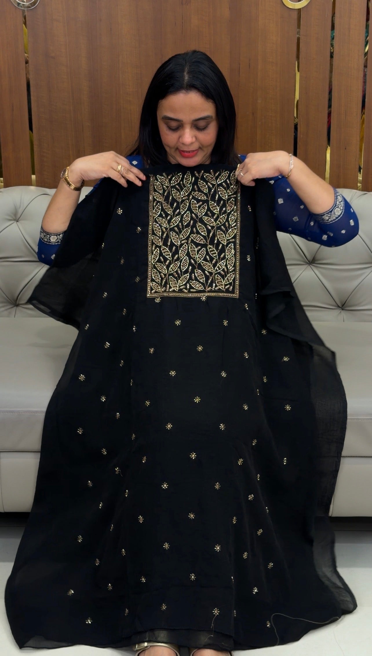 HANDWORKED UNSTITCHED SALWAR SUITS - IHA 32426