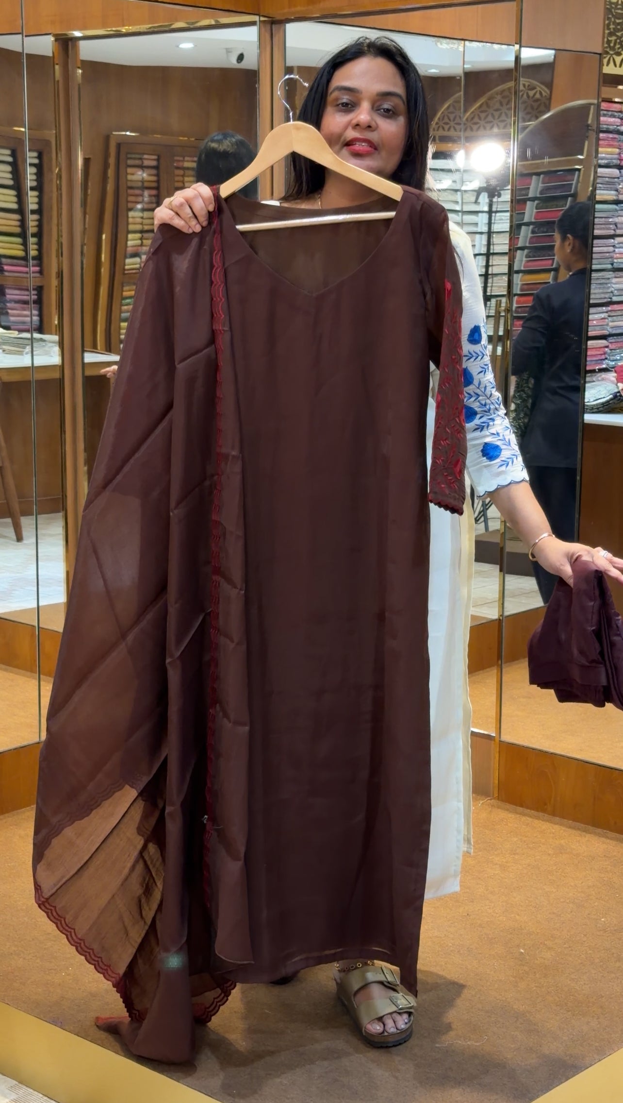 IHA'S IN-HOUSE MALAI CHANDERI TOP ,BOTTOM AND DUPATTA - IHA 32510