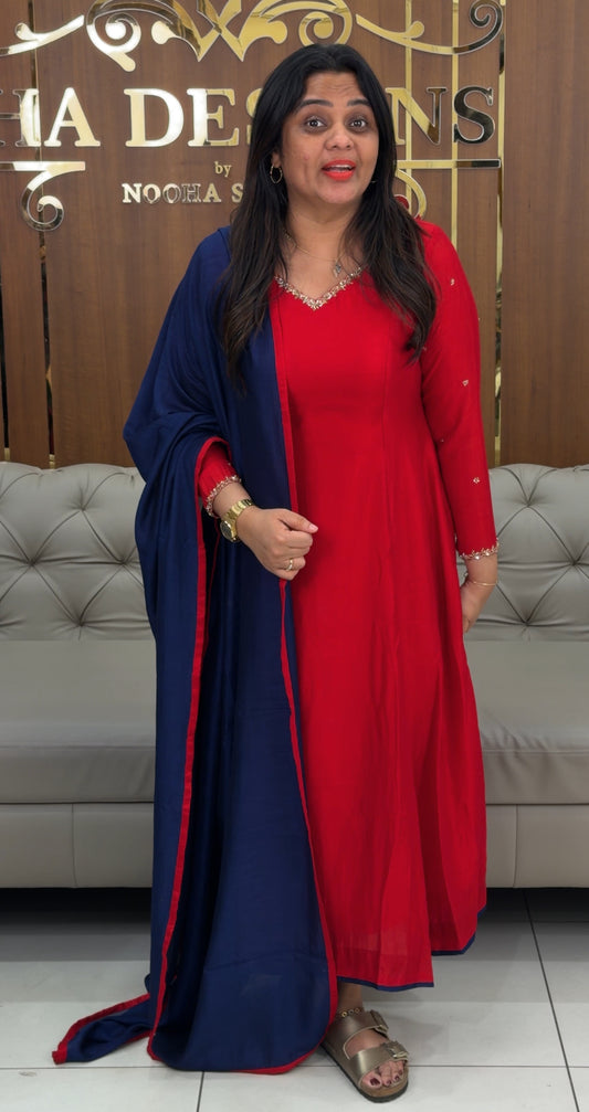 IHA'S IN-HOUSE SEMI RAW SILK ALINE TOP AND DUPATTA - IHA 29778