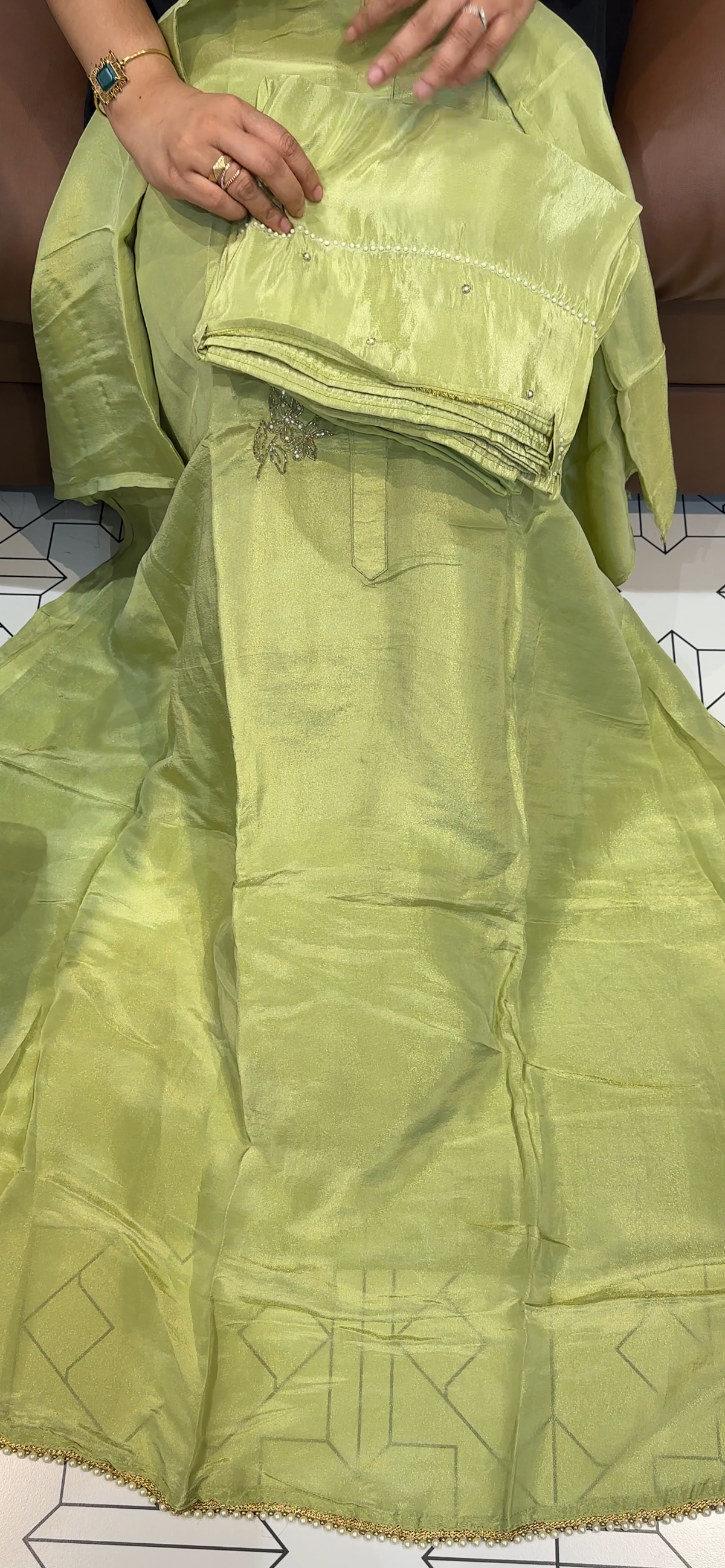 TISSUE UNSTITCHED SALWAR SUITS - IHA 35606
