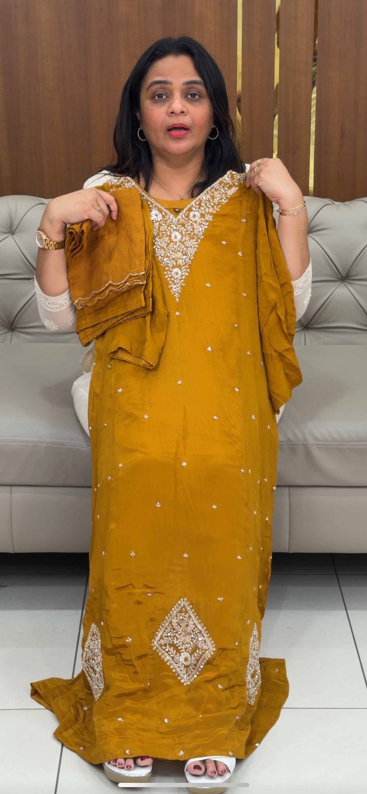 DESIGNER PARTY WAR TOP, BOTTOM AND DUPATTA - IHA 29325