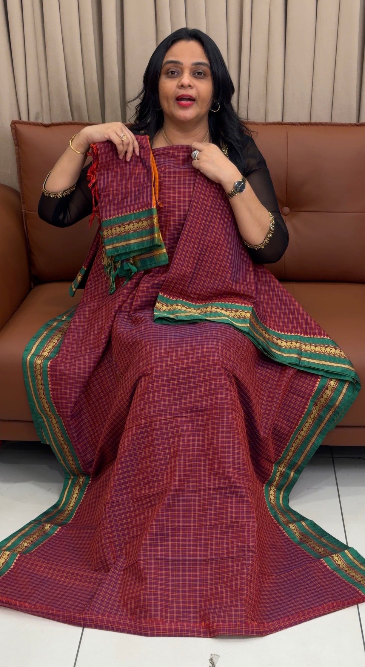 HANDLOOM COTTON UNSTITCHED SALWAR SUITS - IHA 35022