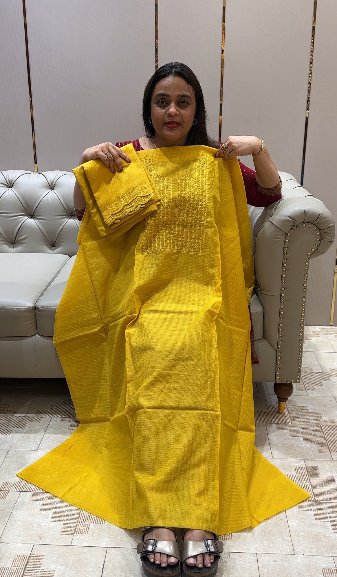 NET KOTA UNSTITCHED SALWAR SUITS - IHA 22262