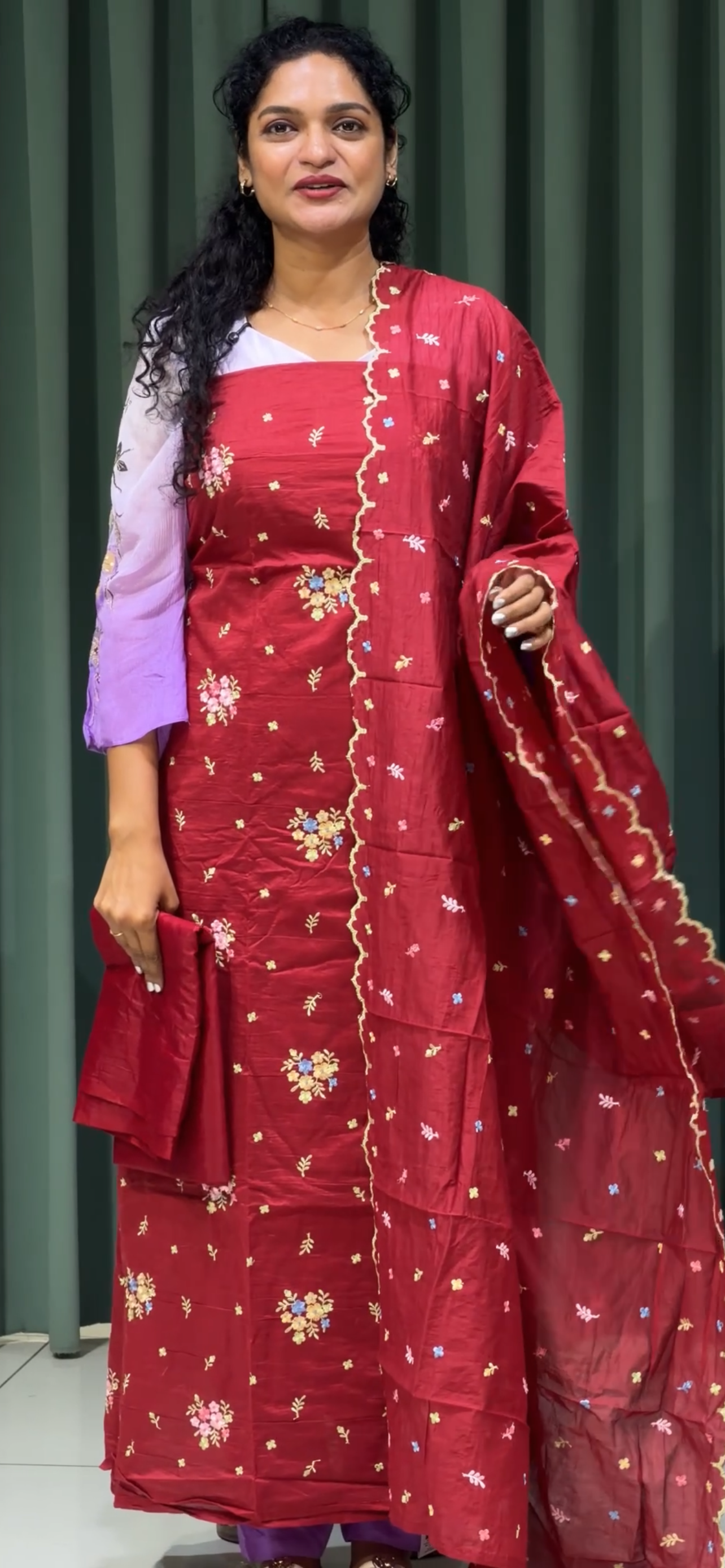 MUL CHANDERI UNSTITCHED SALWAR SUITS - IHA 33411