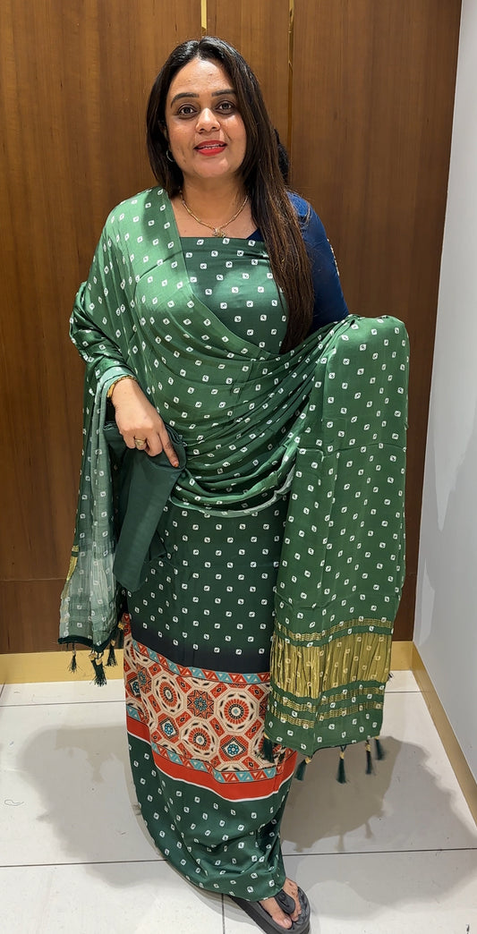 MODAL SILK UNSTITCHED SALWAR SUITS - IHA 22851