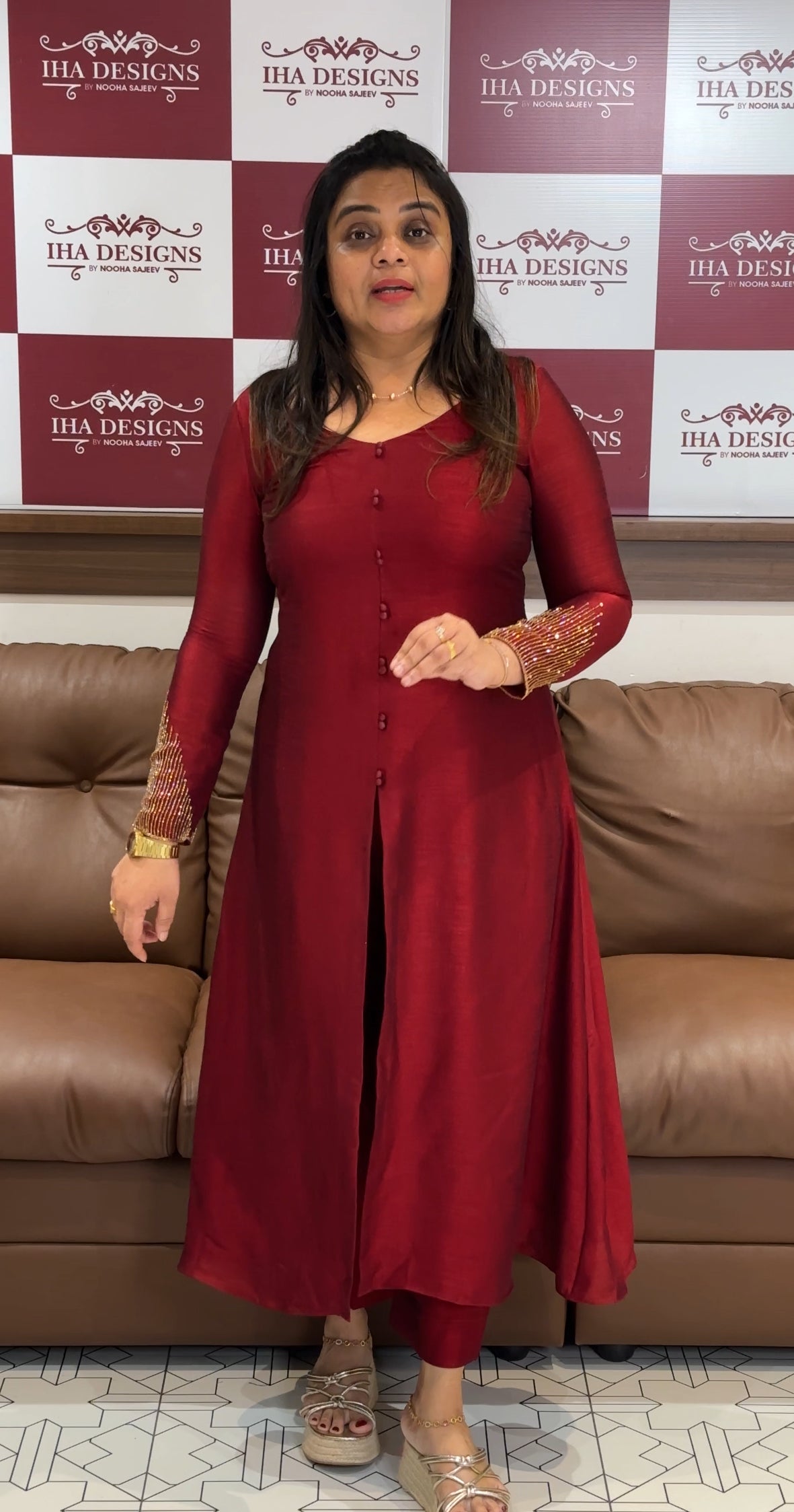 IHA'S IN-HOUSE SEMI RAW SILK TOP AND BOTTOM - IHA 27756