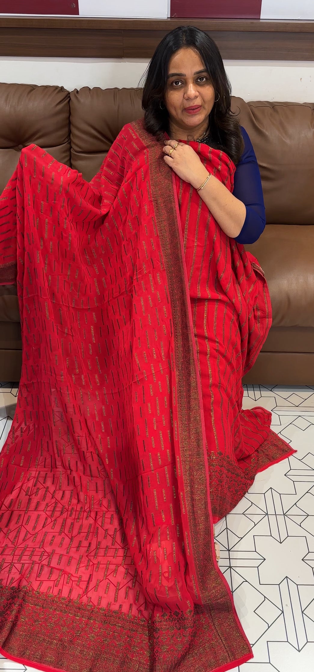 GEORGETTE UNSTITCHED SALWAR SUITS - IHA 28110