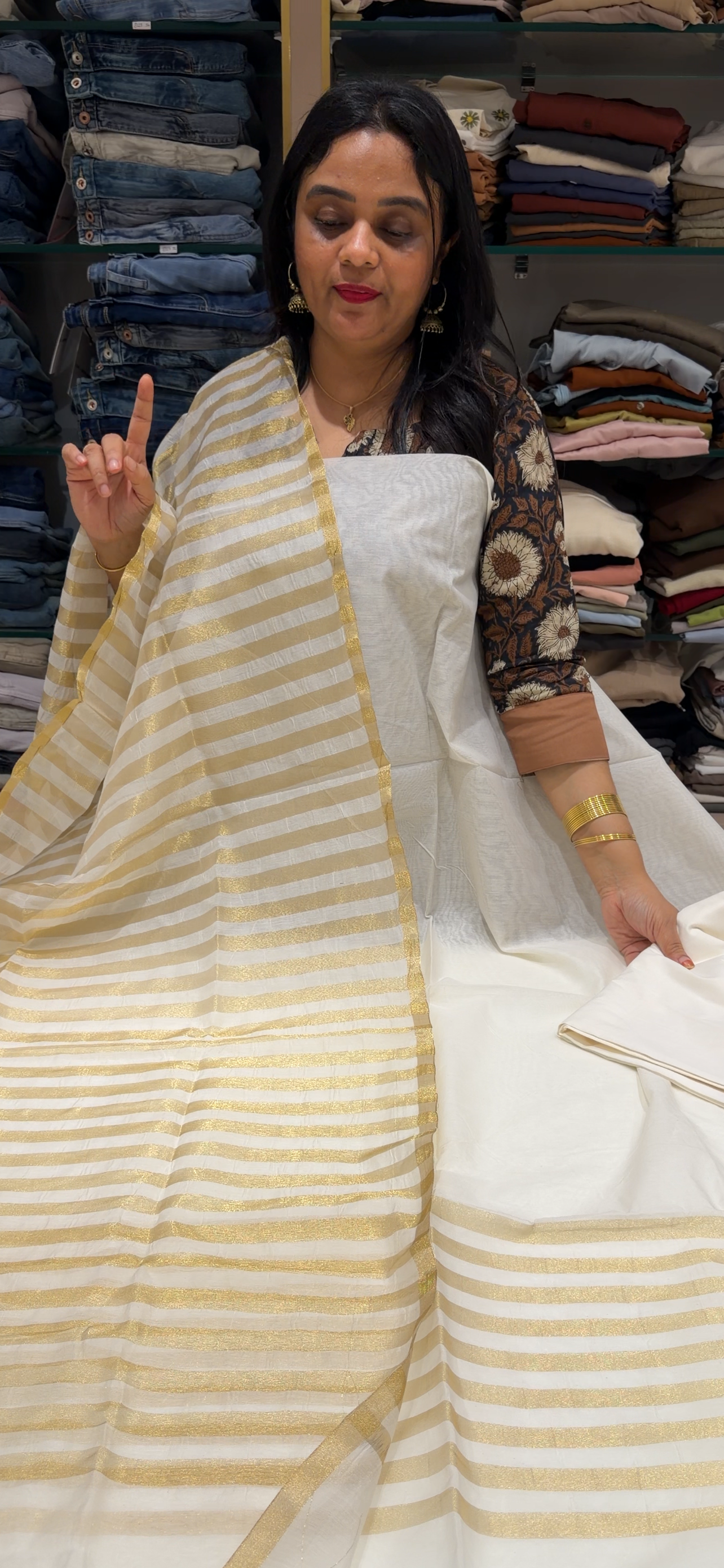 MALAI CHANDERI UNSTITCHED SALWAR SUITS - IHA 34119