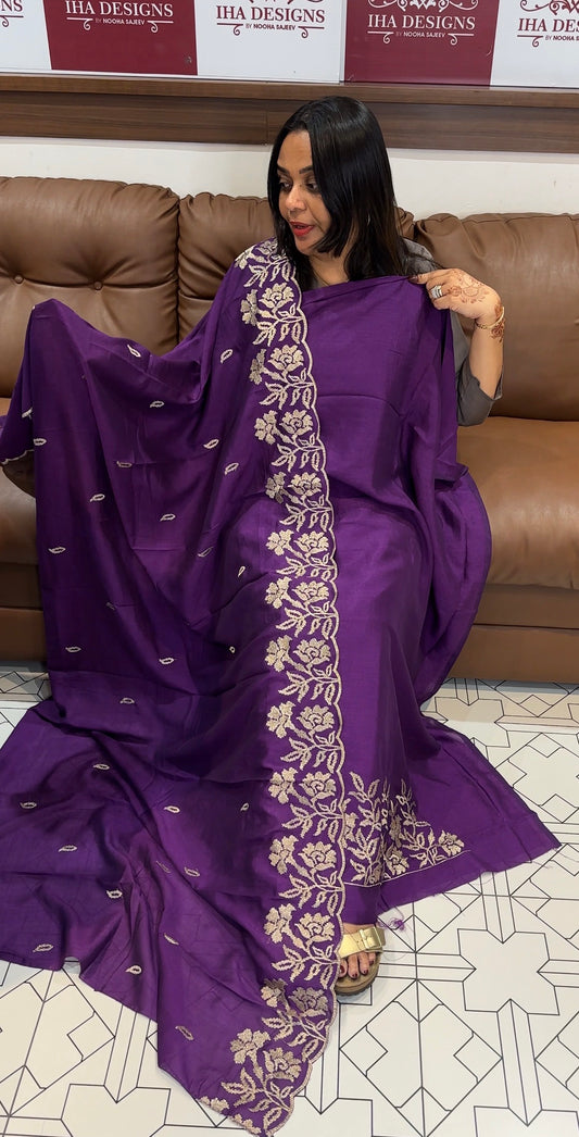 SEMI RAW SILK UNSTITCHED SALWAR SUITS - IHA 32165