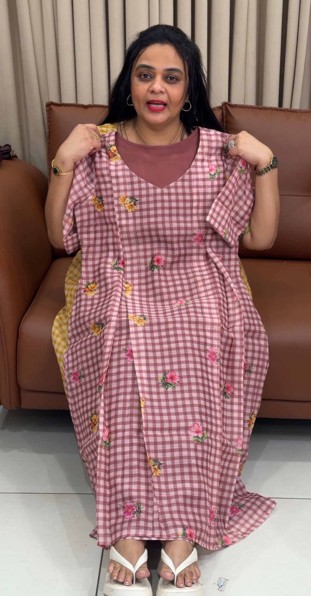 IHA'S IN-HOUSE MUL CHANDERI FROCKS - IHA 34824