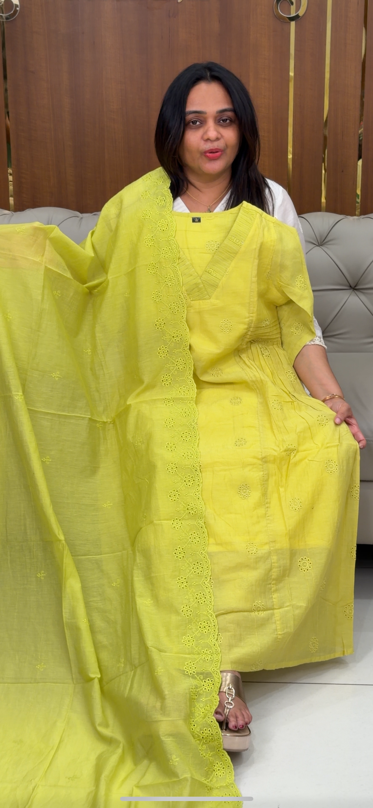 MALAI CHANDERI TOP, BOTTOM AND DUPATTA - IHA 29205