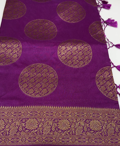 SEMI BANARASI SAREES - IHA 17456