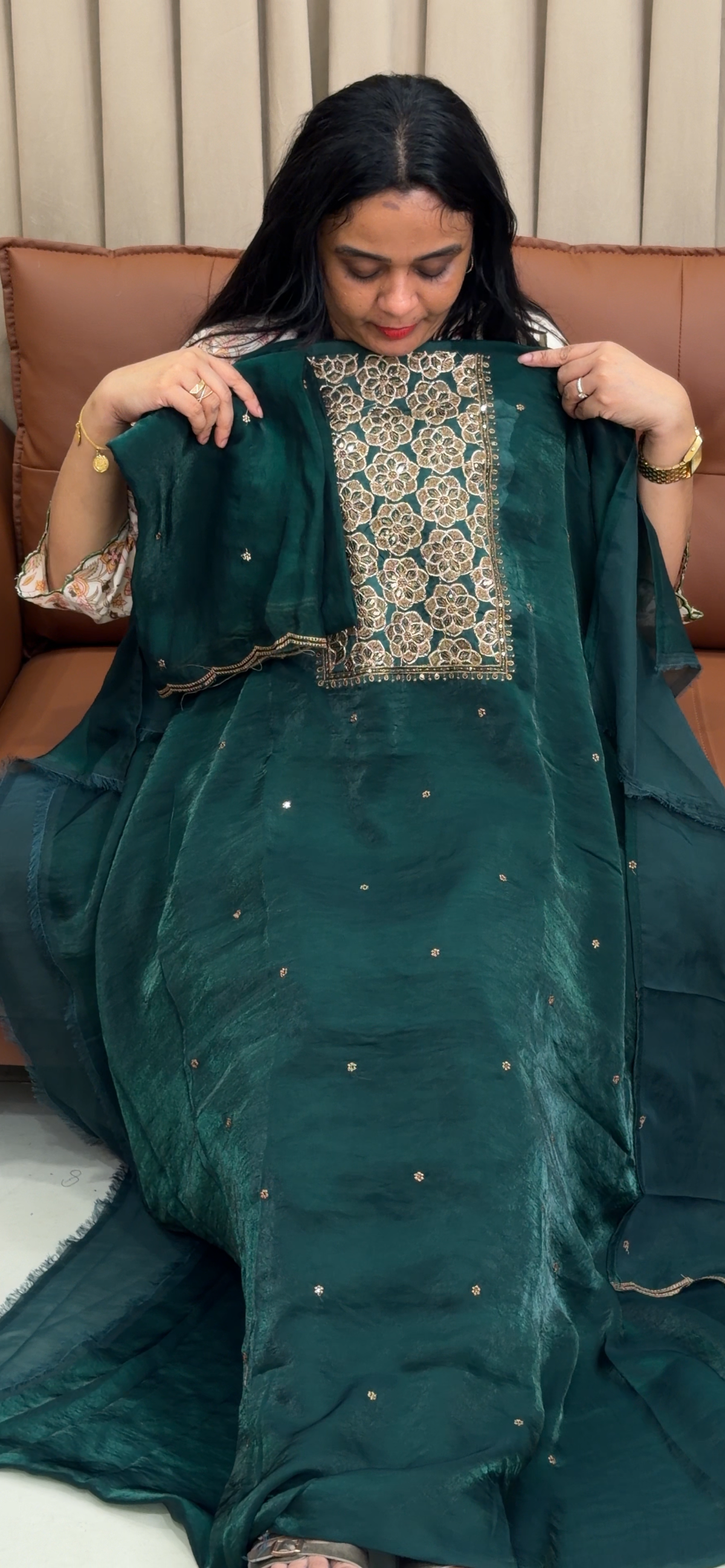 SEMI TISSUE UNSTITCHED SALWAR SUITS - IHA 35898