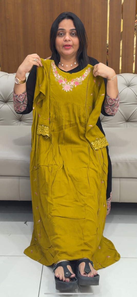 CRUSHED RAYON LONG TOPS - IHA 28792