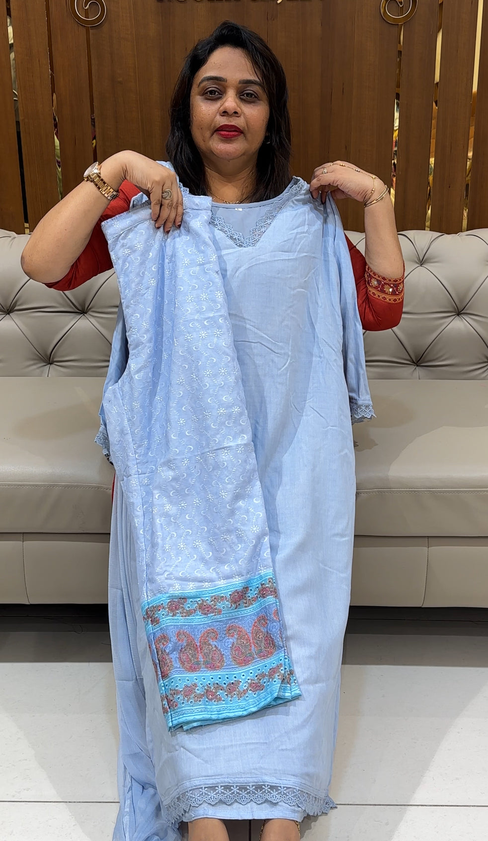 VISCOSE RAYON TOP, BOTTOM AND DUPATTA - IHA 24516
