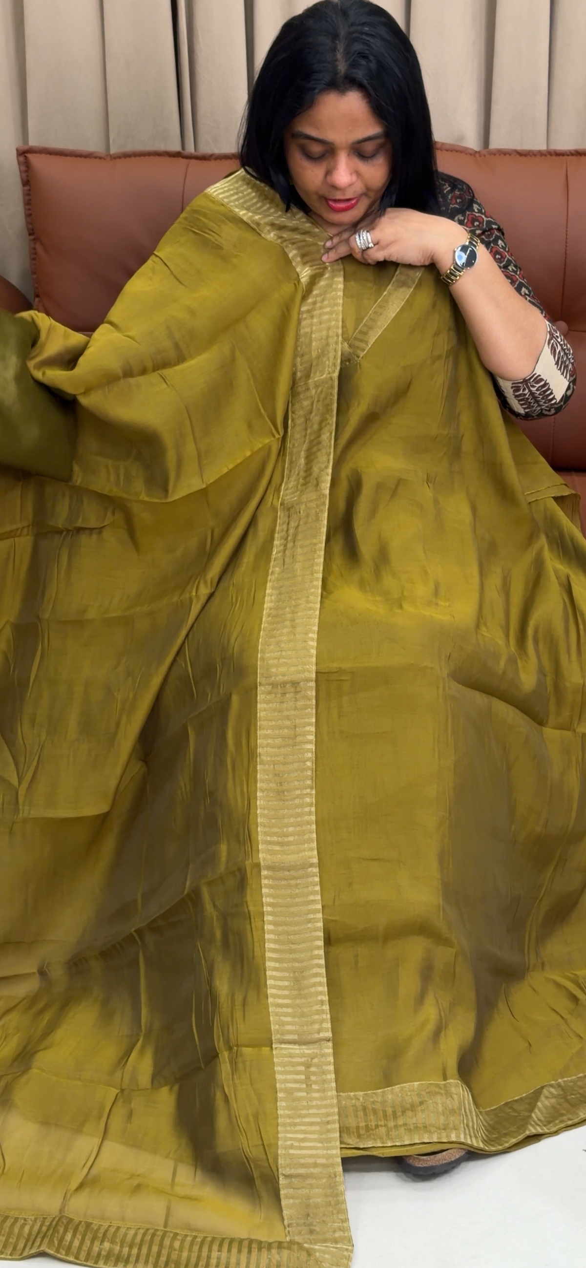 MUL CHANDERI UNSTITCHED SALWAR SUITS - IHA 35728