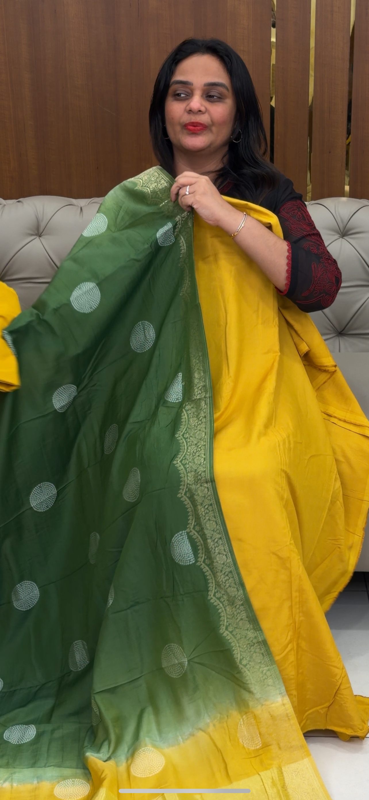 MALAI CHANDERI UNSTITCHED SALWAR SUITS - IHA 31853