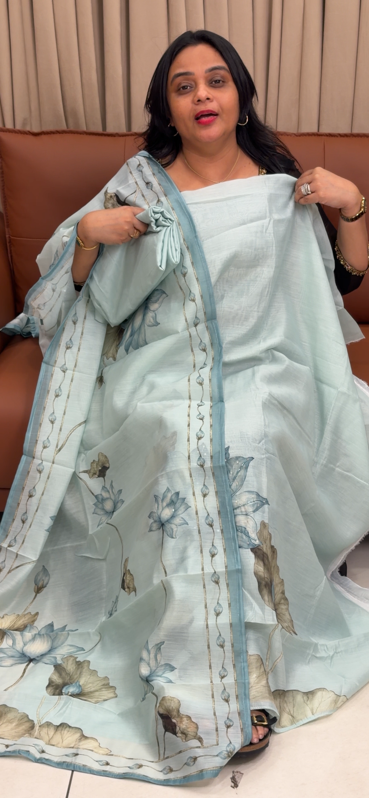 MUL CHANDERI UNSTITCHED SALWAR SUITS - IHA 35037