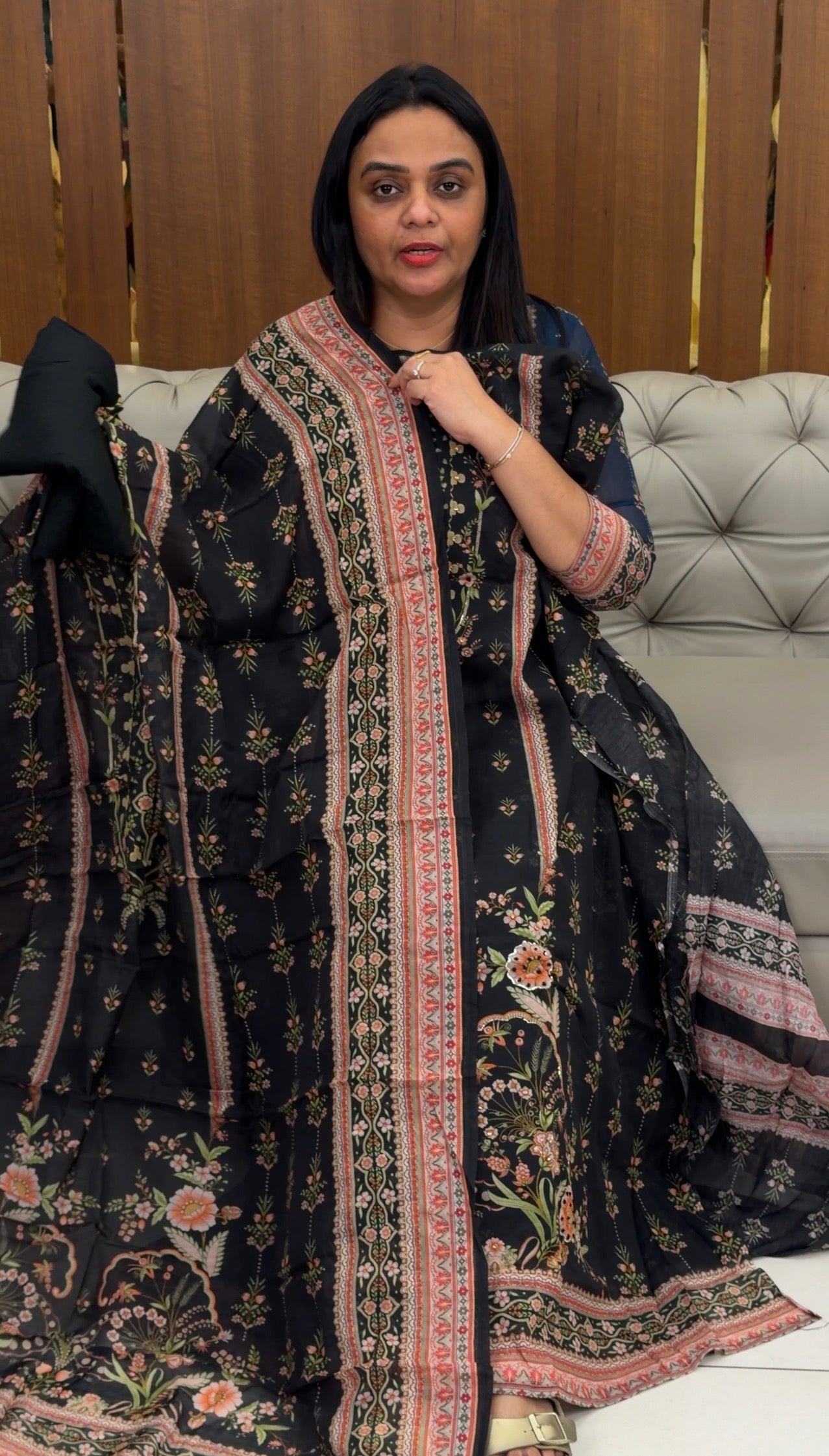 PRINTED MUL CHANDERI UNSTITCHED SALWAR SUITS - IHA 32278