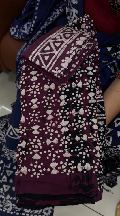 BATIK PRINTED UNSTITCHED SALWAR SUITS - IHA 35203