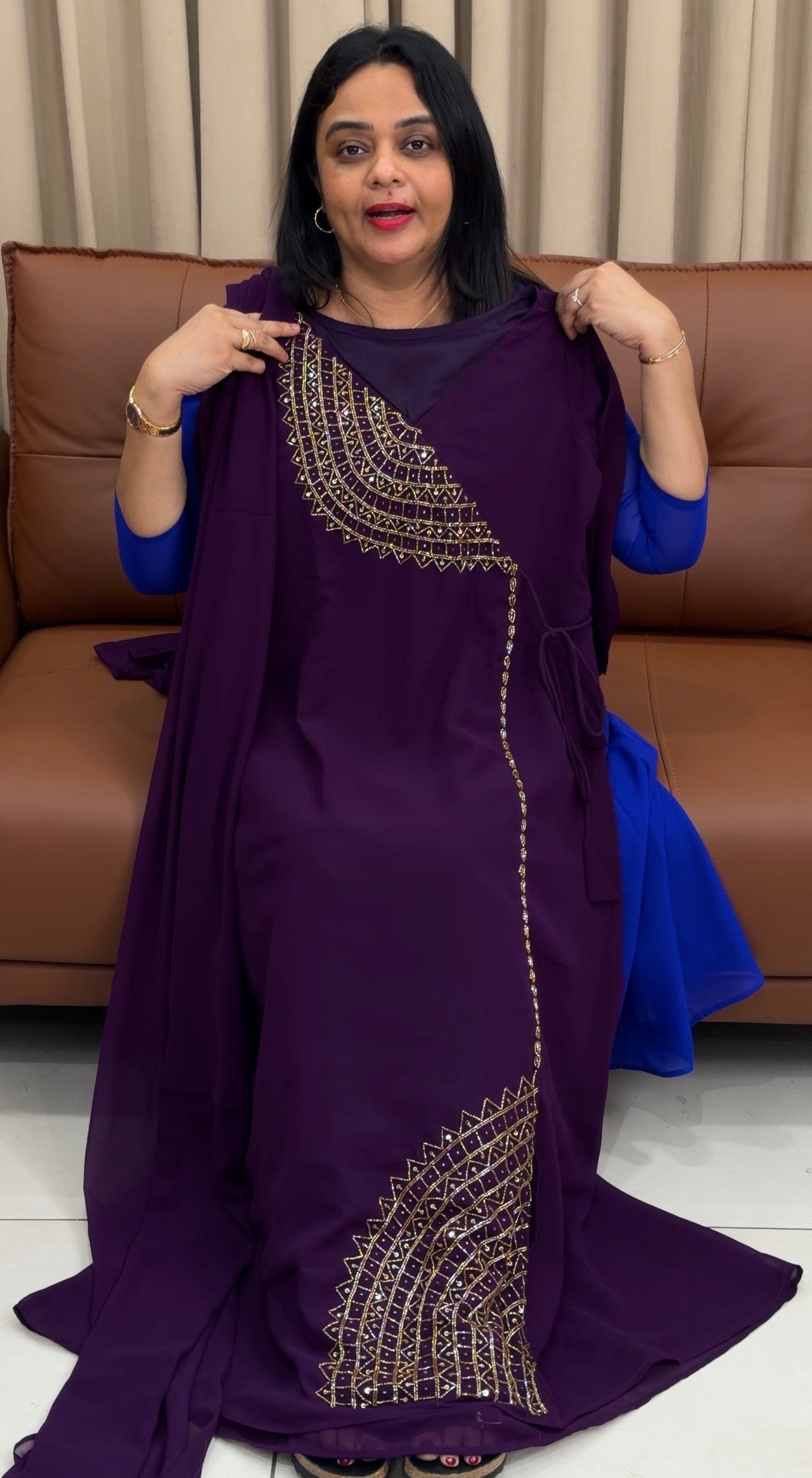 IHA'S IN-HOUSE HANDWORKED ALINE  TOP AND DUPATTA - IHA 33887