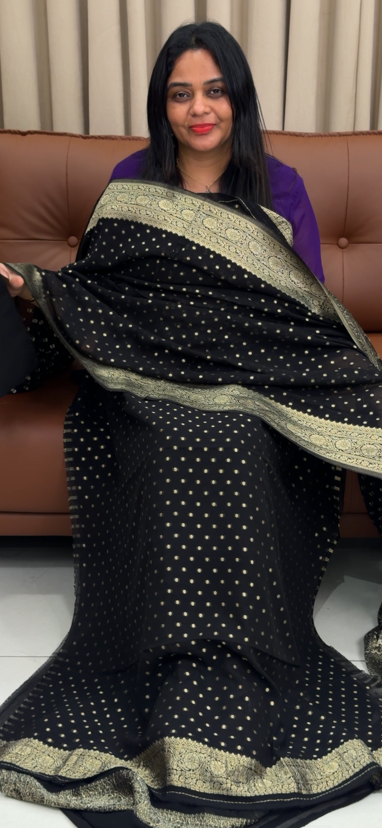 VISCOSE GEORGETTE UNSTITCHED SALWRA SUITS - IHA 33675