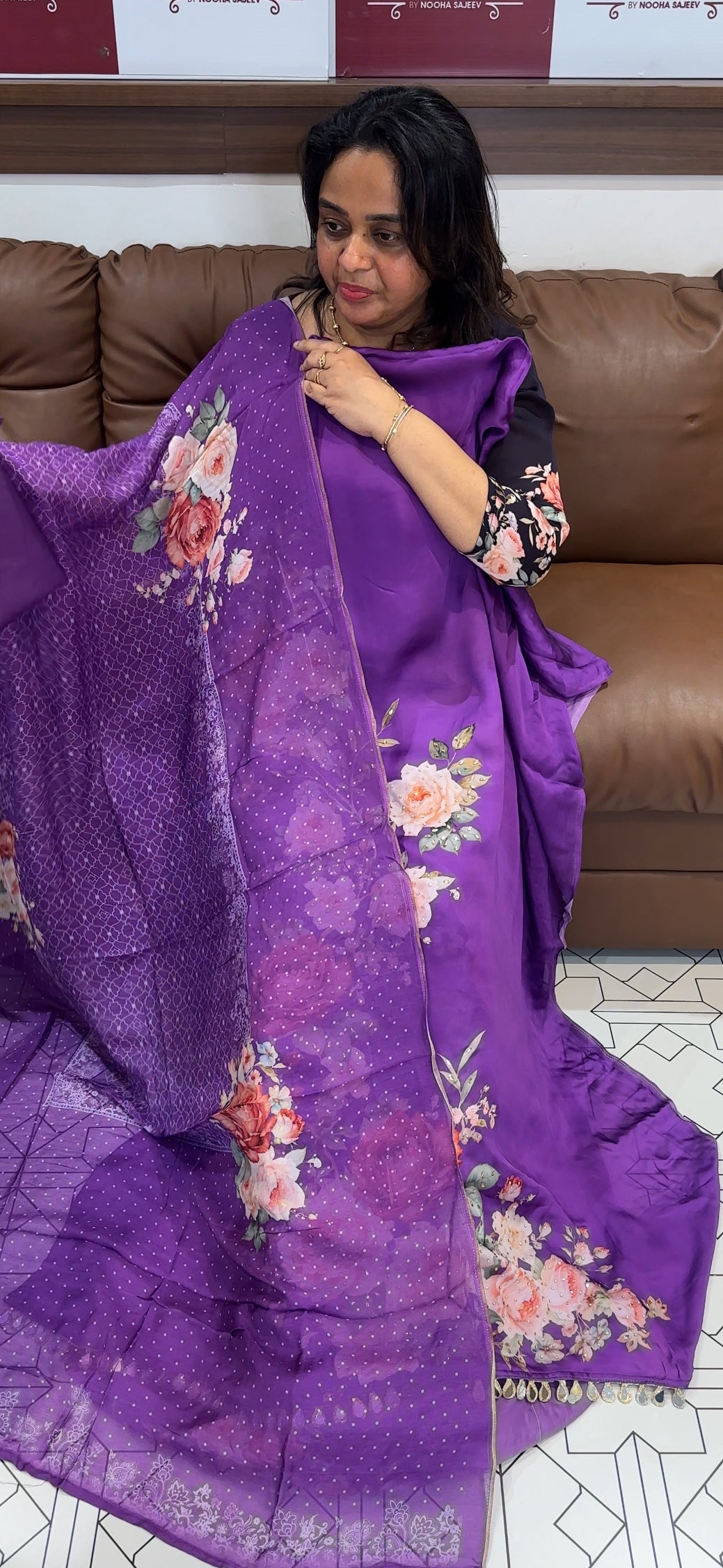 FORWARD PRINTED CRAPE UNSTITCHED SALWAR SUITS - IHA 26585